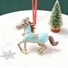 Pony Vánoční ozdoba Kamínková Zvěrokruh Kůň Přívěsek pro Dekoraci Stromku Třpytivý Sváteční Přívěsek Kůň pro Štěstí Tématická Dekorace