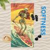 Surfing Skeleton Beach Towel: Breathable, Quick-Dry, Soft, Comfortable - Beach Life Suitable For Towels, Bath Towels