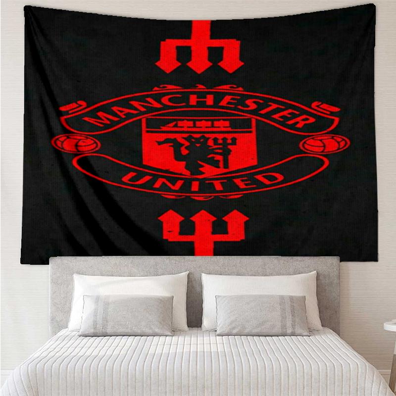 Manchester United Print Tapestry, Backdrop, Easy Setup, Ideal for Bedroom, Office & Living Room, with Aesthetic Wall Hanging Decor.