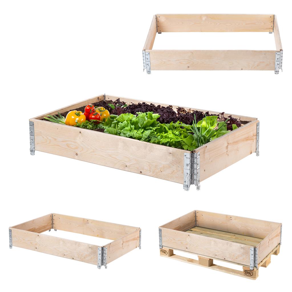 KADAX Paletový nástavec Dřevěný Kontejner na paletu Záhon Bylinková zahrádka