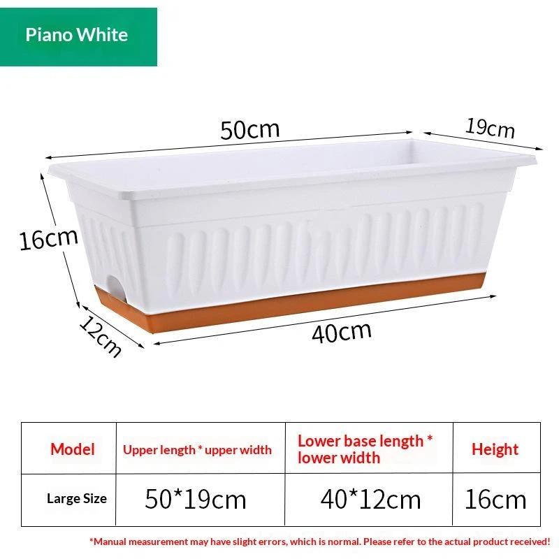 

1Pcs Outdoor Indoor Plant Pot Rectangle Plastic Flower Box With Drainage Large Planter For Garden Window Sill Flowerbed