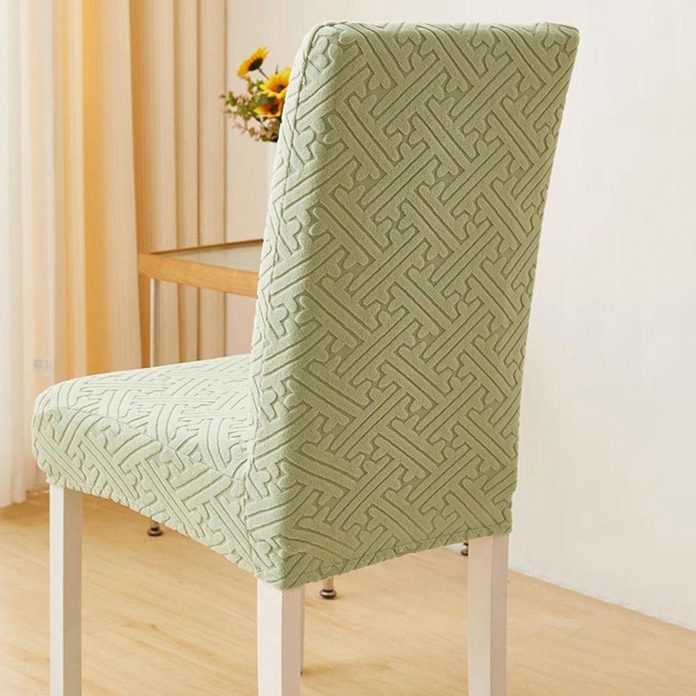 High-elastic Dining Chair Cover Jacquard Backrest Protector Stool Slipcover  for Home Decoration