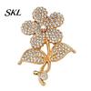 Strong Buckle Brooch Vintage Rhinestone Flower Brooch, Floral Alloy Lapel Pin, Sweater Durable Cardigan Coat Business Suit Decoration, Men Women