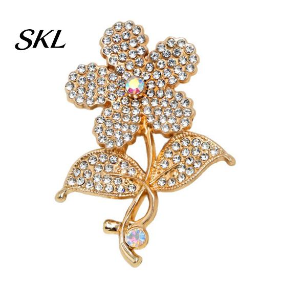 Strong Buckle Brooch Vintage Rhinestone Flower Brooch, Floral Alloy Lapel Pin, Sweater Durable Cardigan Coat Business Suit Decoration, Men Women