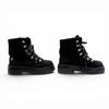 Great CHANEL Short Boots Coconeige Black Suede Leather Women 36 G37813 Used