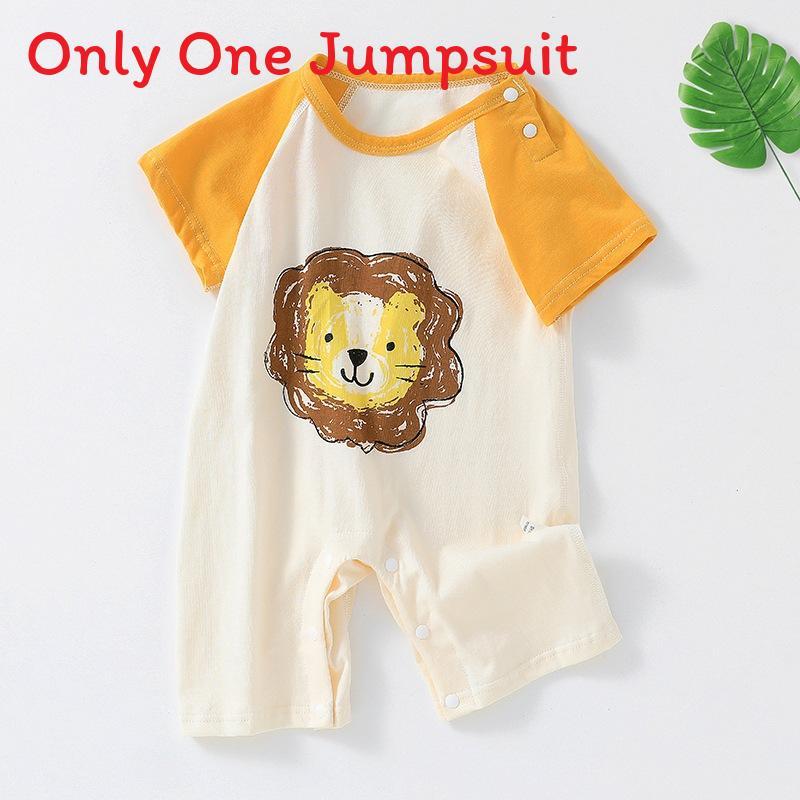 Baby Cotton Short Sleeve Romper With Bonefree Shoulder Closure For Newborns Summer Wear