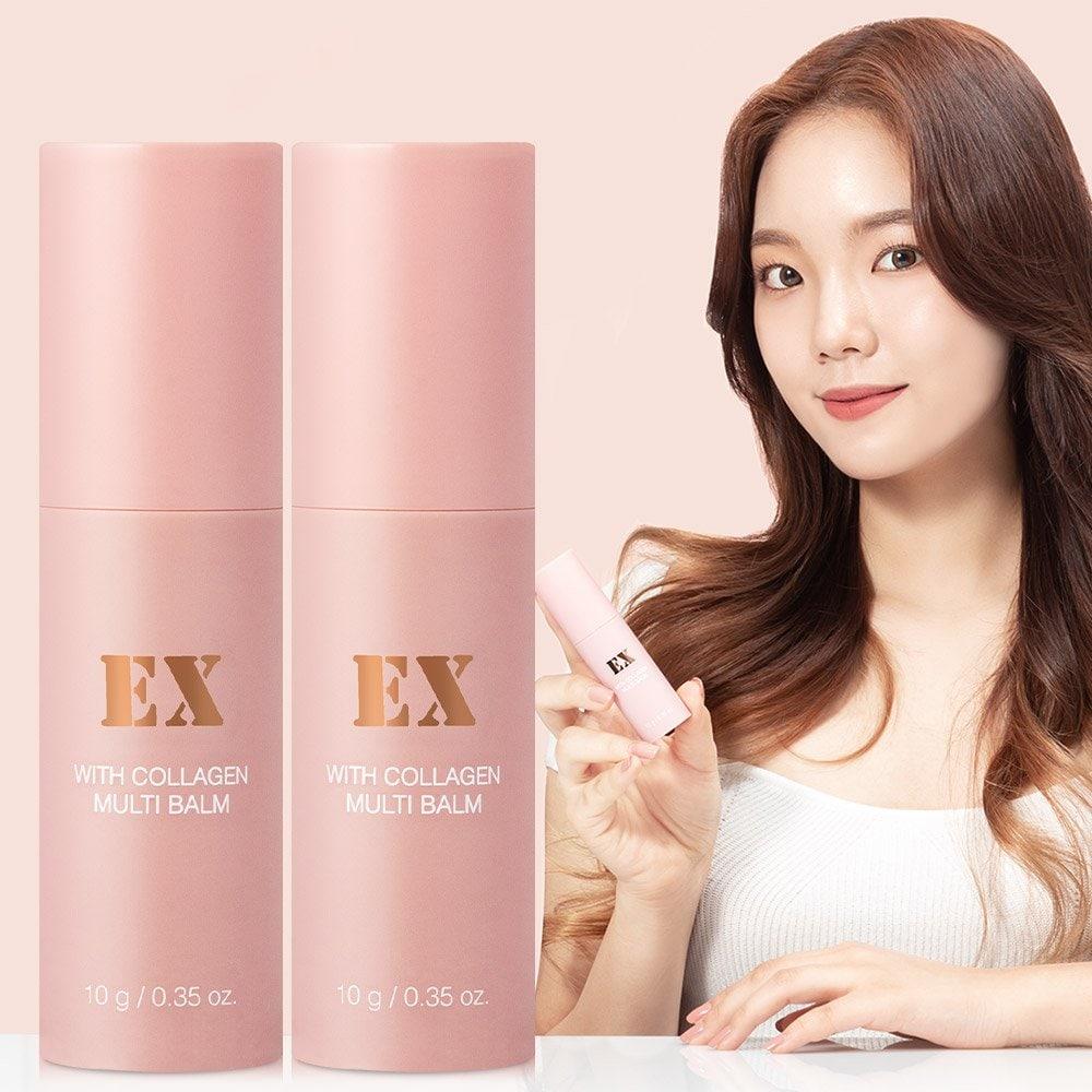 [EX] Jeju Flower Collagen Elasticity Multi Balm Stick 10g x 2 (Wrinkle, Elasticity Management, Highlighter)