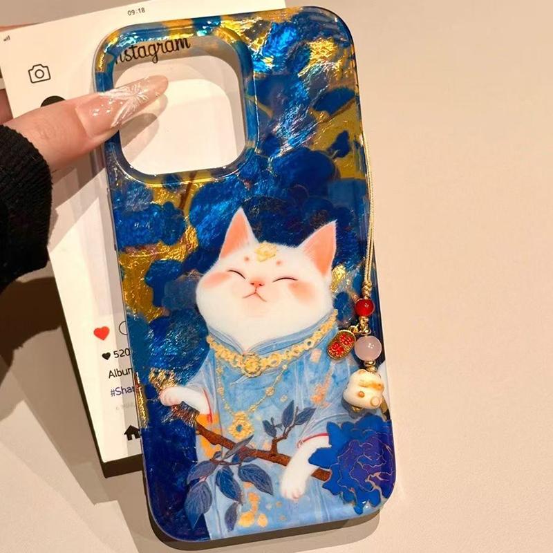 Cat in Traditional Dress with Gold Accents,Funda Phone Case For iPhone 17 Air 16 15 13 12 11 ProMax Pro Plus, Anti-Fall Cover