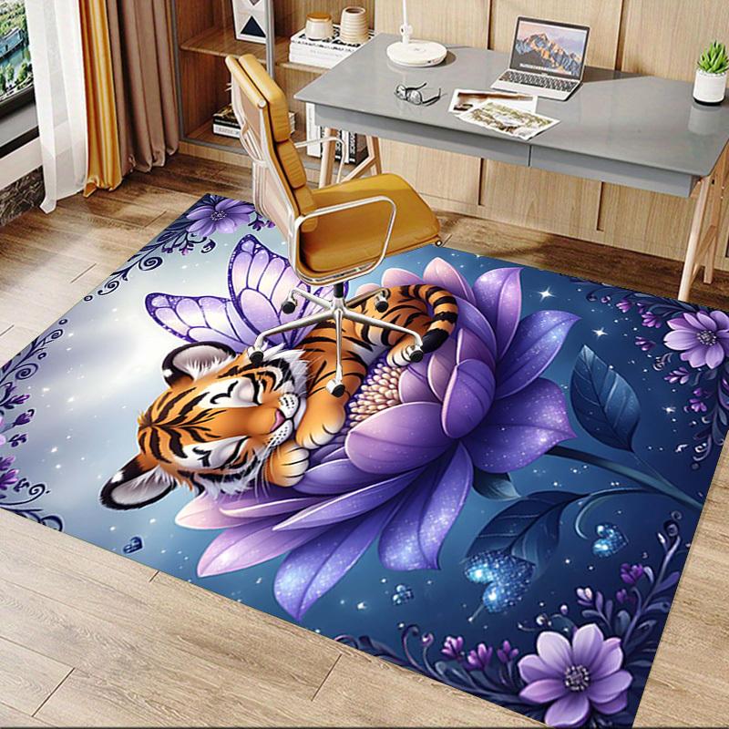 1PC Tiger Fairy Extra Large Non Slip Floor carpet, Office, family, bedroom, Studio Large Area Rug Indoor Rugs, Vibrant Colors