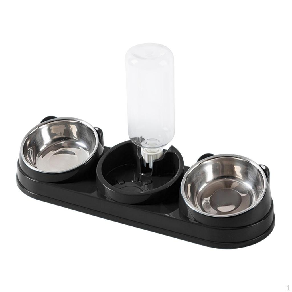 Bowl, Pet Food And Water Tilted At 15°, 3 In 1, for Wet Dry Food, Feeder Hamster, ,