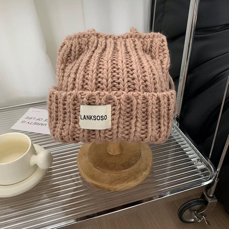 Cat Ear Tassel Woolen Hat for Women In Autumn and Winter Warm and Cute Versatile Ins Fashion Knitted Cold Hat for Students Out On The Street