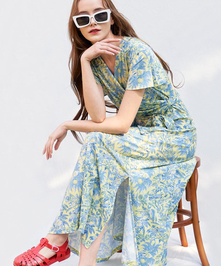 Bonide V&A Wrap Dress Yellow