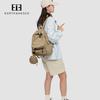 Simple solid color large capacity backpack casual college student schoolbag travel backpack