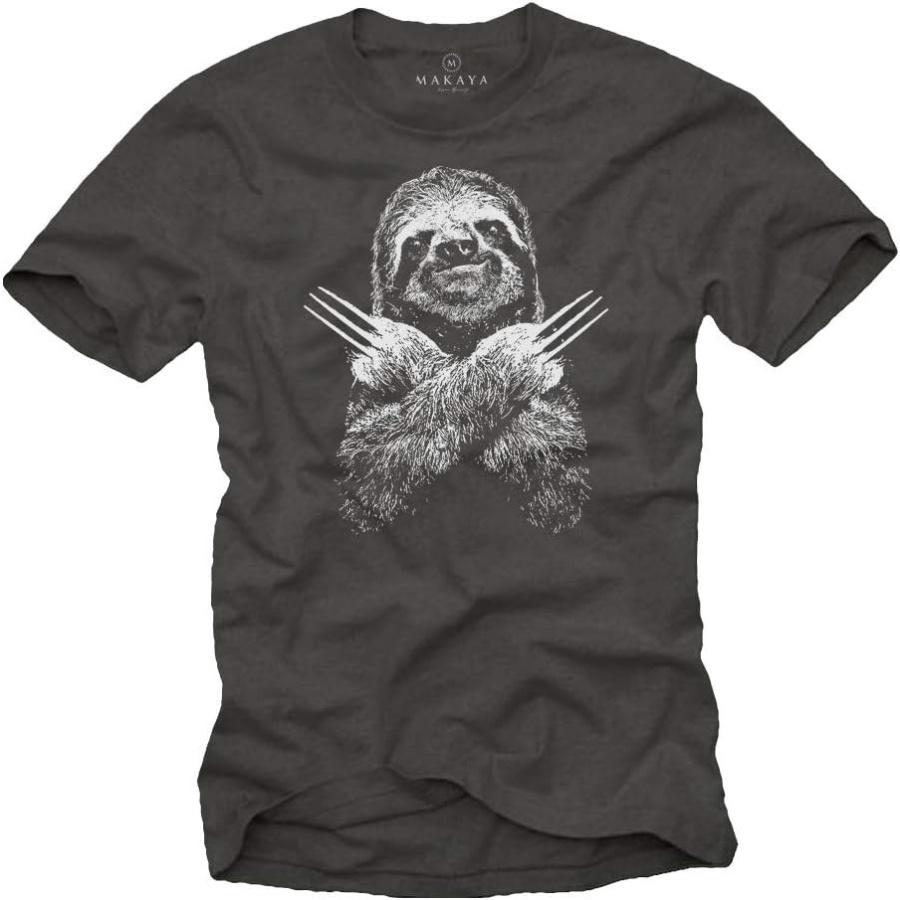 MAKAYA Funny Animal T-Shirt for Men - Cool Sloth Gift S разноцветный