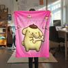 1PC Pompompurin Print Flannel Blanket, High quality All Seasons, Home Decor, Warmth and Comfort, Perfect for Christmas Gifts