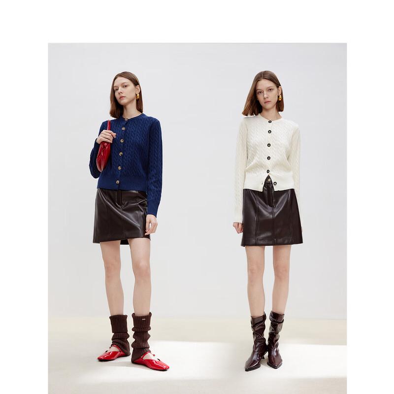 LANGZI Pure Wool French Style Knitted Cardigan