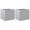 Planters 2 pcs Silver 32 x 30 x 29 cm Galvanized Steel