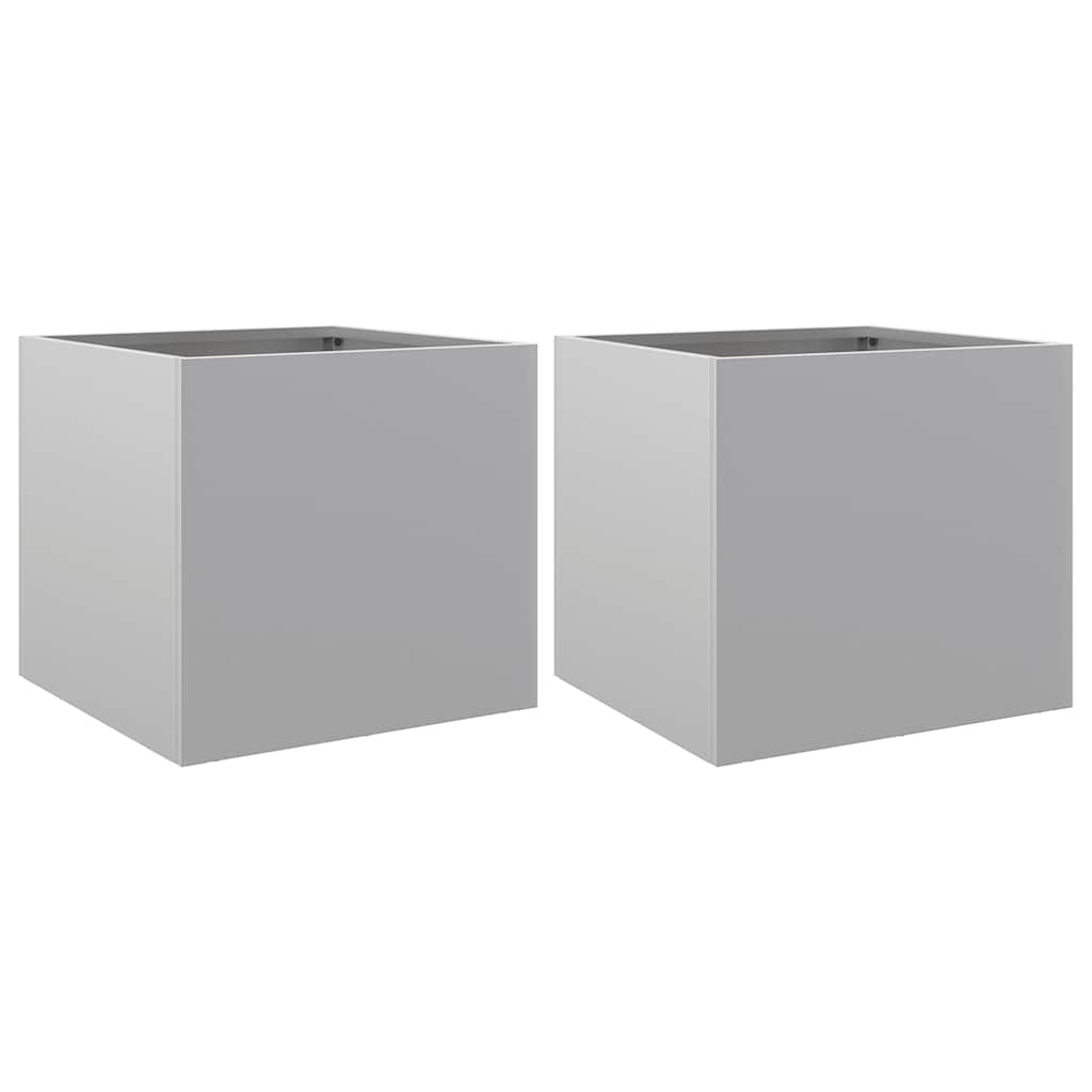 Planters 2 pcs Silver 32 x 30 x 29 cm Galvanized Steel