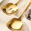 Stainless Steel Soup Spoon Kitchen Flatware Spoon Large Head Serving Ladle for Restaurant Cafeteria Buffet Home