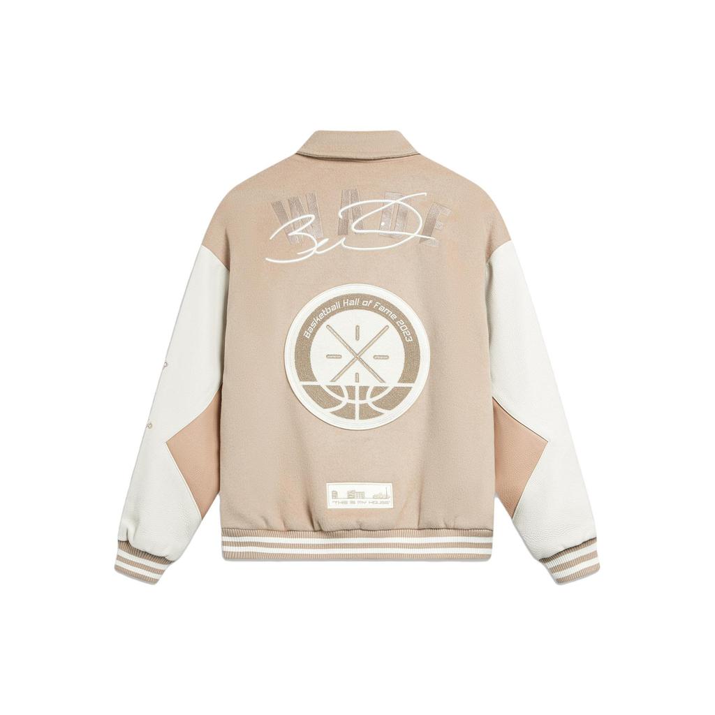 Li-Ning Way of Wade Hall of Fame 2023 Premium Leather Sheep Wool Jacket 'Beige' Men's AJPT005-3