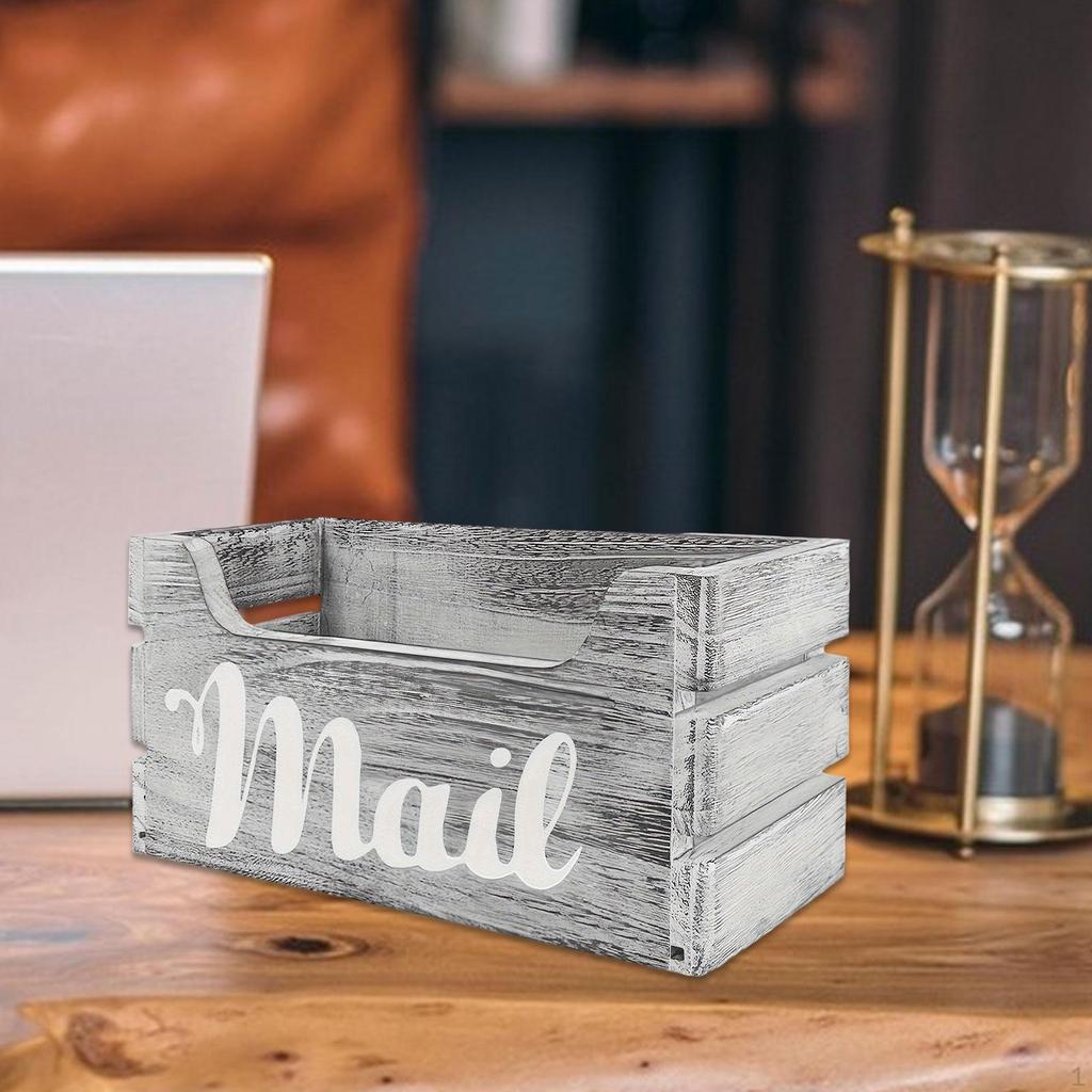 Holz Posthalter Aufbewahrungsbox Tablett für Arbeitsplatte Bauernhaus Tischplatte Briefkasten