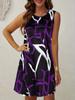 European and American New Summer Round Neck Sleeveless Dress Sexy Fashion Printed Women's Dress