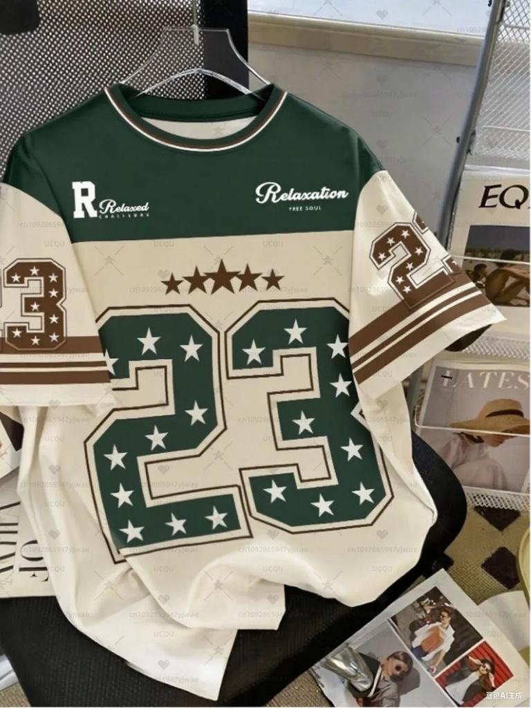 Hot Selling Fashionable Men's Summer Personalized Letter Print Comfortable and Breathable Round Neck T-shirt Outdoor Street Top