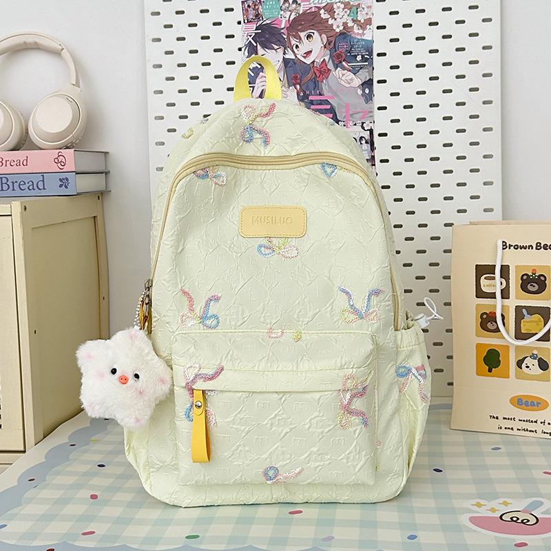 Schoolbag High-value embroidery design schoolbag Japanese versatile girl schoolbag Large capacity junior high school student backpack female