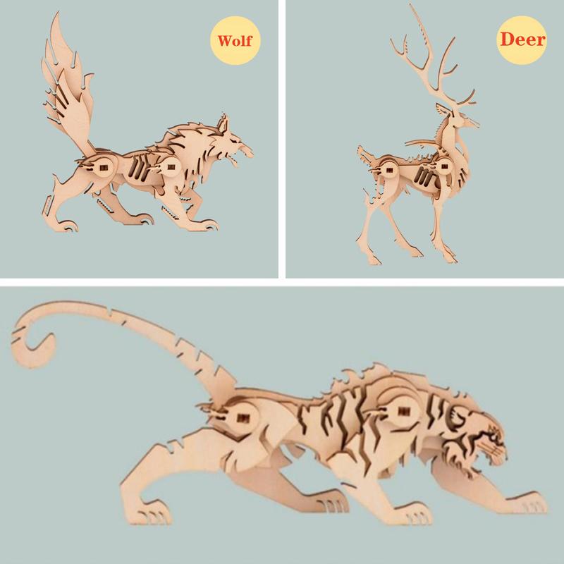 3D Wooden Small Toy Assembly Kit Lovely Animal Assembly Puzzle Mini Model Children Toy Handicraft Accessories Developmental Toys