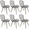 VidaXL 6x Dining Chairs Natural Rattan Brown Living Room Kitchen Home 275839