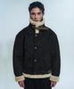Rowdy Vegan Suede Aviator Shearling Jacket_Black