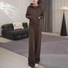 Chic European Casual Sports Set for Women: Autumn/Winter 2025 - High-End Wide-Leg Pants Two-Piece Outfit
