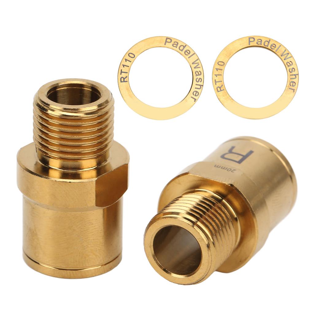 RISK Bike Pedal Extender Titanium Alloy Bicycle Pedal Extended Spindle for Mountain Bike 20mm Gold