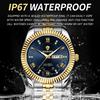 Binbond B0756 0756 Men Quartz Movement Watch Stainless Steel Band Auto Date Waterproof Luminous Business Casual Male Wristwatch