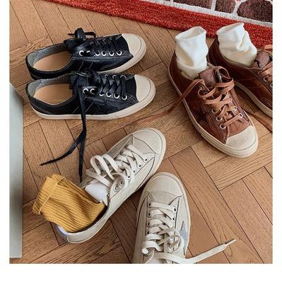 Version cuir de vache~ cuir souple rétro vieilles chaussures sales chaussures sales pour femmes printemps nouvelles stars chaussures de sport décontractées chaussures de skate