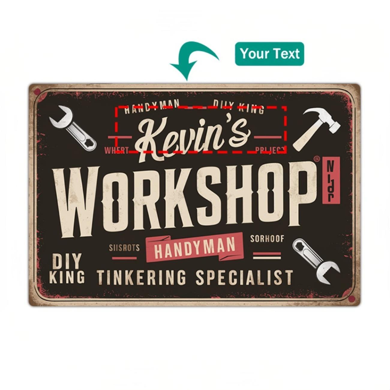 Индивидуальная винтажная металлическая табличка Декор стены Для дома Гаража белый