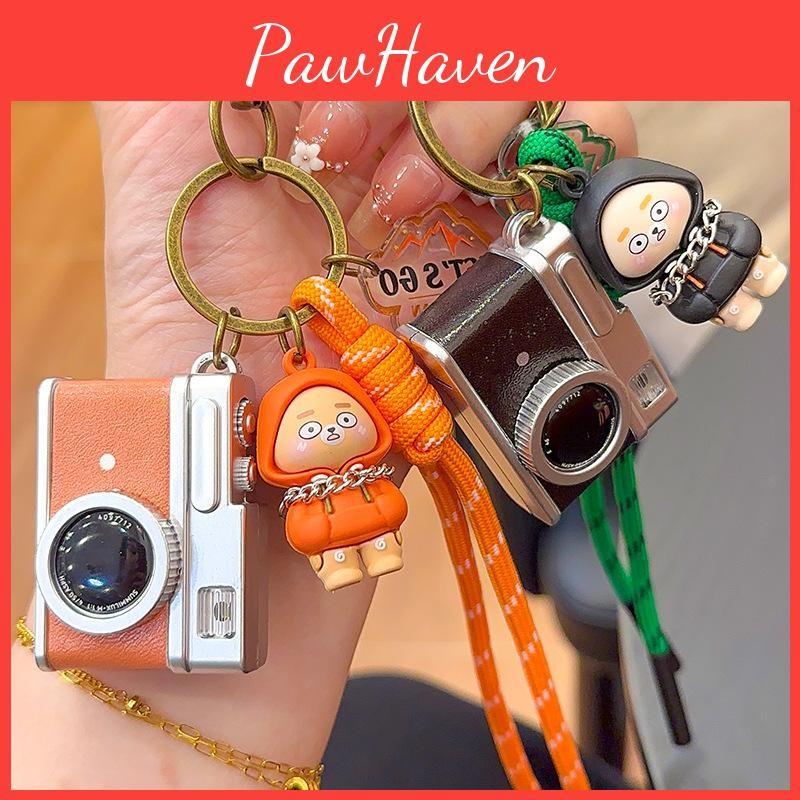 Camera Combination Bear Cute Keychain Pendant Trendy Student Bag Pendant