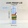 1PC Retro Striped Soccer Logo Print 750ml Color Plastic Sports Water Bottle Leakproof Flip Straw Lid Suitable for Sports Office Home Use