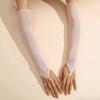 50cm Sun Protection Women Gloves Stretchy Sheer Mesh Gloves Fashion Long Fingerless Gloves  Wedding