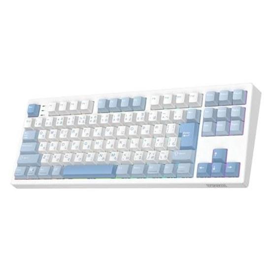 EPOMAKER TH87 JIS Japanese Layout TKL Wireless Gaming Keyboard 2.4GHz/BT5.0/Wired Tenkeyless Hot-Swap Compatible 10000mAh Mechanical 91-Key Linear RGB