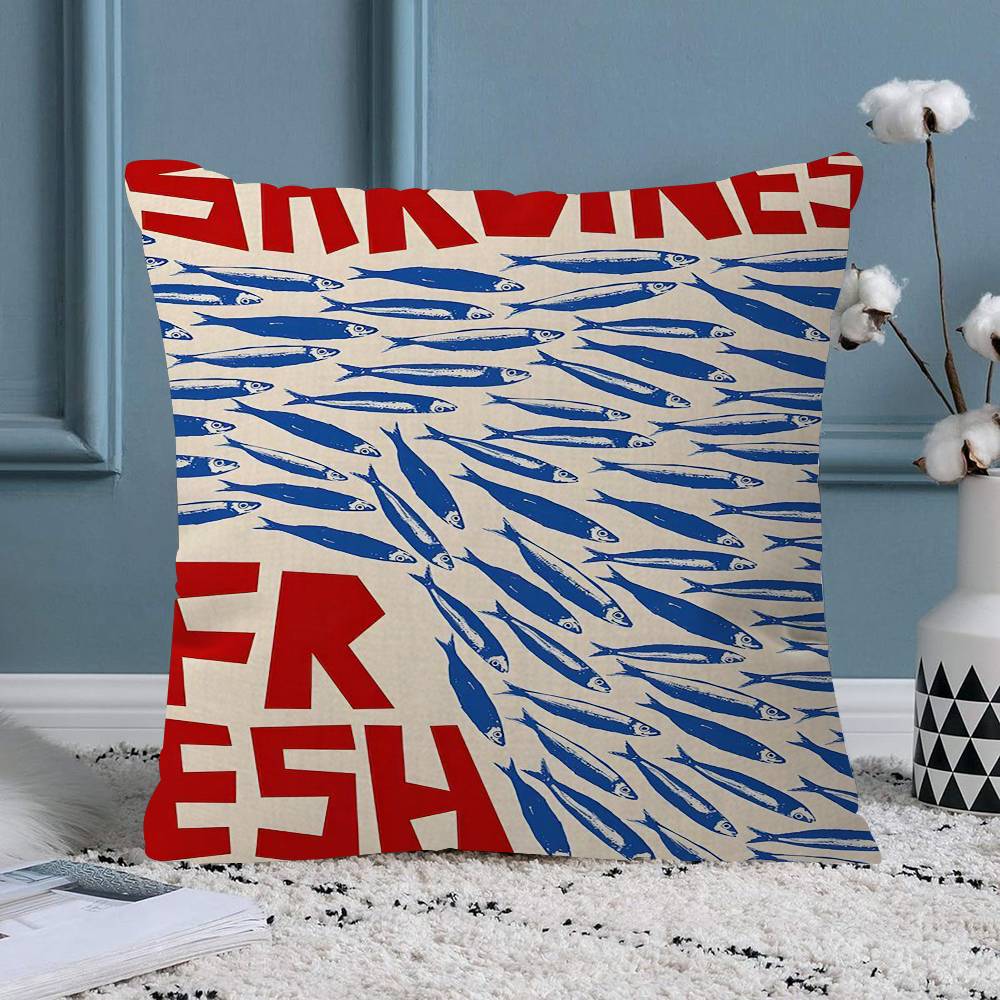 

Sardines Pillow Covers Cartoon Sofa Decorative Home Doublesided Printing Short Plush Cute Cushion Cover 30x30 cm