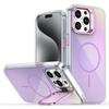 For iPhone 15 Pro Max Case Compatible with MagSafe TPU + Acrylic Gradient Phone Cover with Kickstand