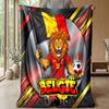 Belgium Football Printed Flannel Blanket Skin Friendly Warm Decorative Throw for Indoor Couch Bed Daily Use