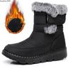 **Botas de Nieve de Caña Alta Unisex Forradas de Lana Gruesas Calientes Talla Grande Botas de Algodón de Invierno**