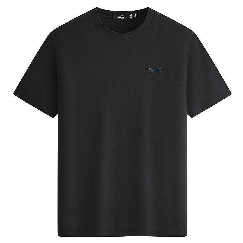 Exquisite Embroidered Logo: Seven Wolves Men's Cool Pattern Short Sleeve Round Neck T-shirt