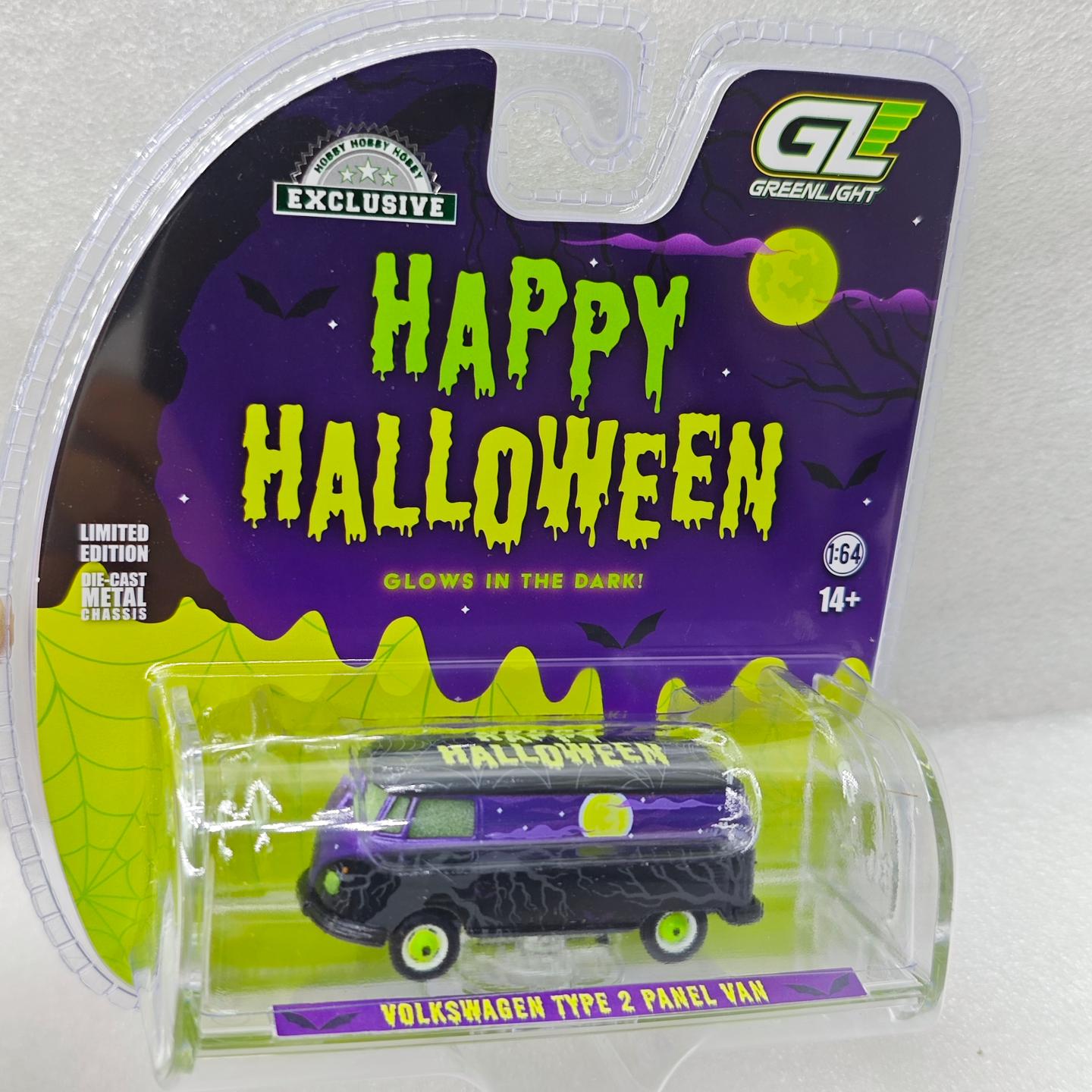 

GreenLight 1:64 Volkswagen Type 2 Panel Van-2025 Halloween Simulation Car Model Alloy Mini Toy Display Ornament Gift