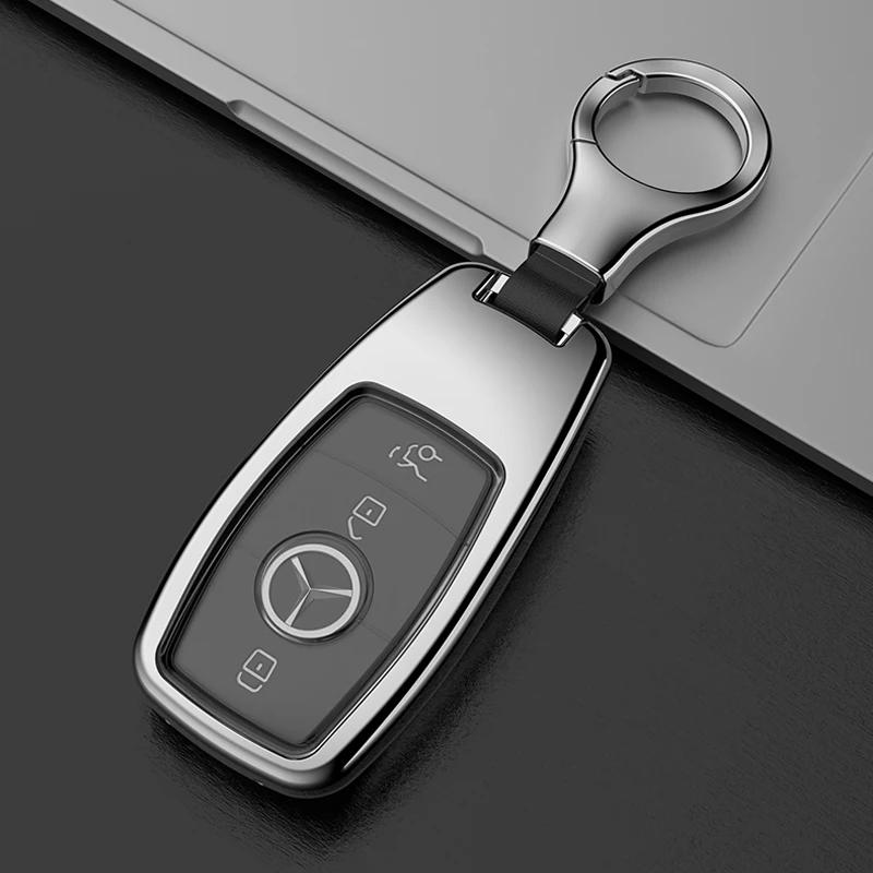 PEL5 Quality Car Carbon Fiber Key Fob Case Cover Chain Accessories For 2017-2025 Mercedes Benz Smart Low Price Car Key Accessories