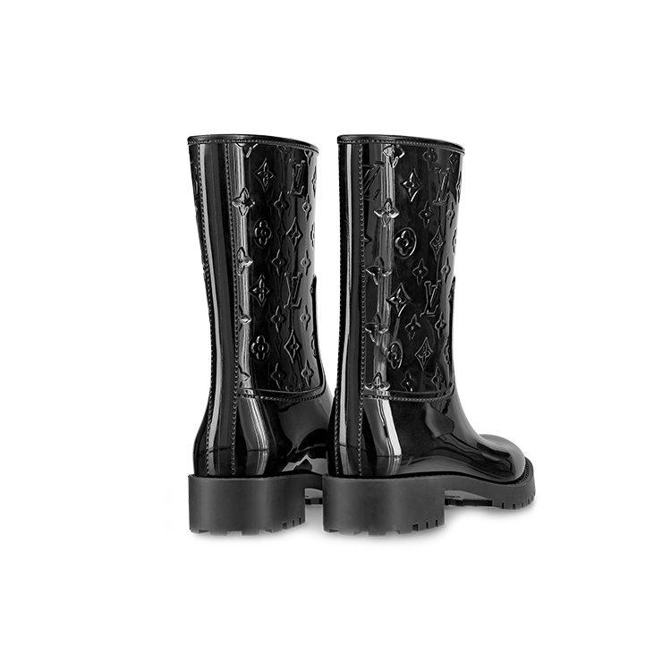 Louis Vuitton Drops Flat Half Boots 'Black' Women's 1A8QUX