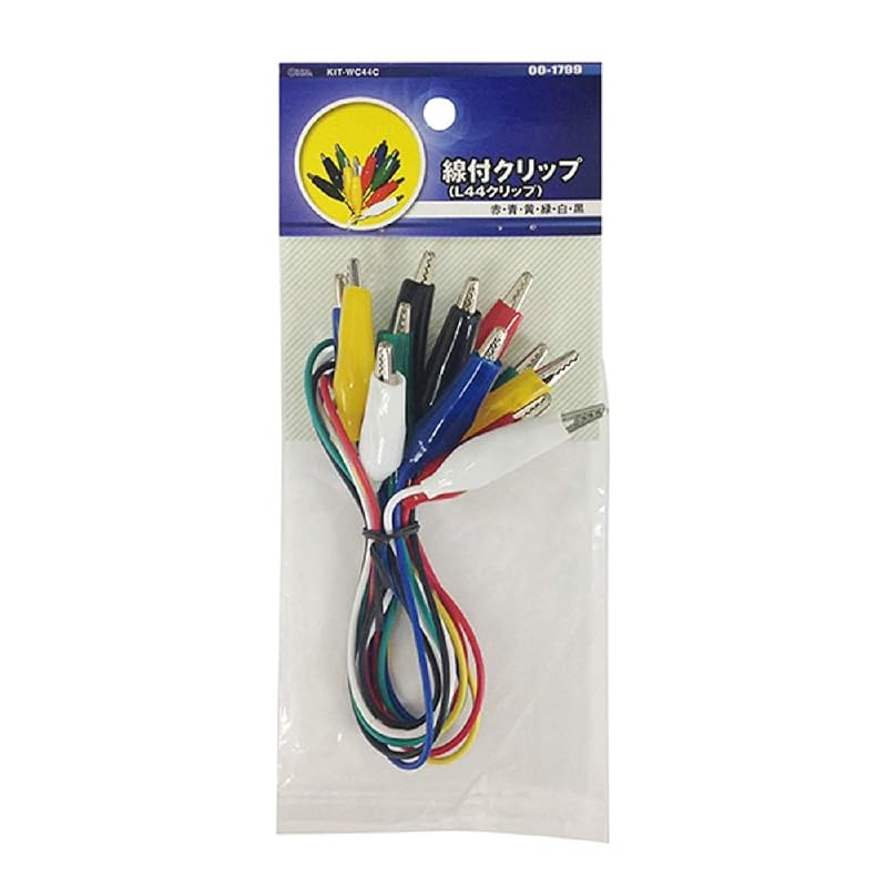 Small clips with wires, 6 colors, set of 6.