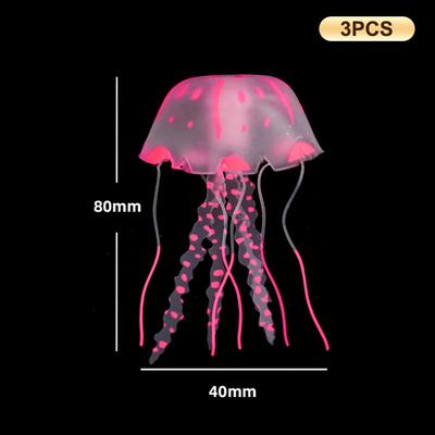 3 Pièces Artificielles Méduses Fluorescentes Lumineuses Décoration d'Aquarium Plante Sous-Marine d'Aquarium Ornement Paysage Aquatique Marin